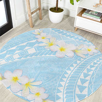 Polynesian Vintage Floral Round Carpet Azure Motifs - Polynesian Pride