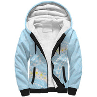 Polynesian Vintage Floral Sherpa Hoodie Azure Motifs - Polynesian Pride