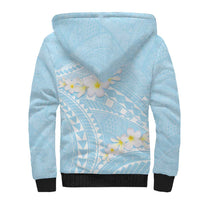 Polynesian Vintage Floral Sherpa Hoodie Azure Motifs - Polynesian Pride
