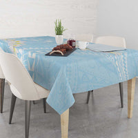 Polynesian Vintage Floral Tablecloth Azure Motifs - Polynesian Pride