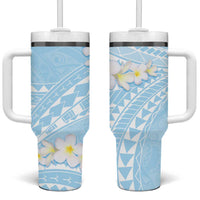 Polynesian Vintage Floral Tumbler With Handle Azure Motifs - Polynesian Pride