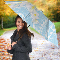 Polynesian Vintage Floral Umbrella Azure Motifs - Polynesian Pride