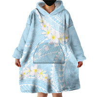 Polynesian Vintage Floral Wearable Blanket Hoodie Azure Motifs - Polynesian Pride