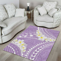 Polynesian Vintage Floral Area Rug Lavender Motifs - Polynesian Pride