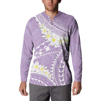 Polynesian Vintage Floral Button Sweatshirt Lavender Motifs - Polynesian Pride