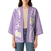 Polynesian Vintage Floral Kimono Lavender Motifs - Polynesian Pride