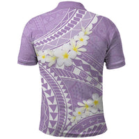Polynesian Vintage Floral Polo Shirt Lavender Motifs - Polynesian Pride
