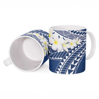 Polynesian Vintage Floral Ceramic Mug Navy Blue Motifs - Polynesian Pride
