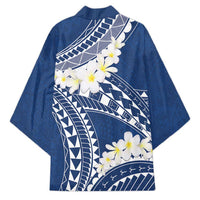 Polynesian Vintage Floral Kimono Navy Blue Motifs - Polynesian Pride