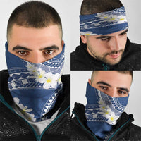 Polynesian Vintage Floral Neck Gaiter Navy Blue Motifs - Polynesian Pride