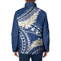 Polynesian Vintage Floral Padded Jacket Navy Blue Motifs - Polynesian Pride