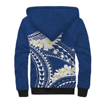 Polynesian Vintage Floral Sherpa Hoodie Navy Blue Motifs - Polynesian Pride