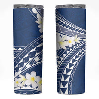 Polynesian Vintage Floral Skinny Tumbler Navy Blue Motifs - Polynesian Pride