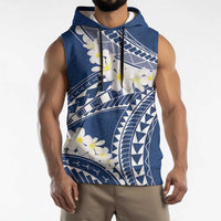 Polynesian Vintage Floral Sleeveless Hoodie Navy Blue Motifs - Polynesian Pride