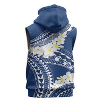 Polynesian Vintage Floral Sleeveless Zip Hoodie Navy Blue Motifs - Polynesian Pride