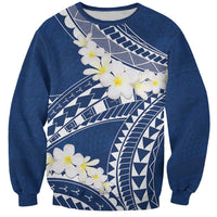 Polynesian Vintage Floral Sweatshirt Navy Blue Motifs - Polynesian Pride