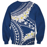 Polynesian Vintage Floral Sweatshirt Navy Blue Motifs - Polynesian Pride