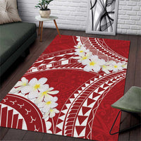 Polynesian Vintage Floral Area Rug Scarlet Motifs - Polynesian Pride