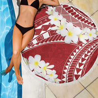 Polynesian Vintage Floral Beach Blanket Scarlet Motifs - Polynesian Pride
