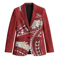 Polynesian Vintage Floral Blazer Scarlet Motifs - Polynesian Pride
