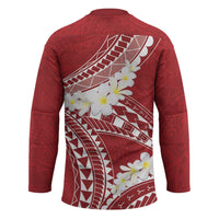 Polynesian Vintage Floral Hockey Jersey Scarlet Motifs - Polynesian Pride