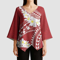 Polynesian Vintage Floral Kimono Sleeve Blouse Scarlet Motifs - Polynesian Pride