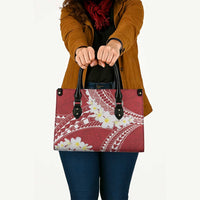 Polynesian Vintage Floral Leather Bag Scarlet Motifs - Polynesian Pride