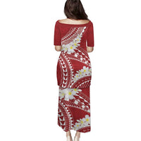 Polynesian Vintage Floral Puletasi Scarlet Motifs - Polynesian Pride