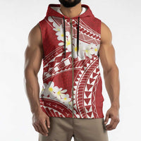 Polynesian Vintage Floral Sleeveless Zip Hoodie Scarlet Motifs LT7 - Polynesian Pride