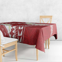 Polynesian Vintage Floral Tablecloth Scarlet Motifs - Polynesian Pride