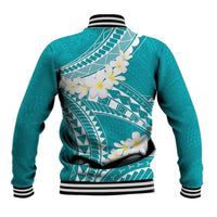 Polynesian Vintage Floral Baseball Jacket Teal Motifs LT7 - Polynesian Pride