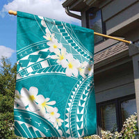 Polynesian Vintage Floral Garden Flag Teal Motifs - Polynesian Pride