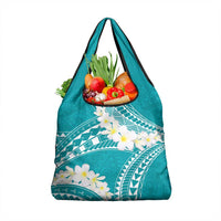 Polynesian Vintage Floral Grocery Bag Teal Motifs - Polynesian Pride