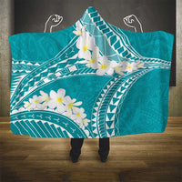 Polynesian Vintage Floral Hooded Blanket Teal Motifs - Polynesian Pride