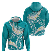 Polynesian Vintage Floral Hoodie Teal Motifs - Polynesian Pride