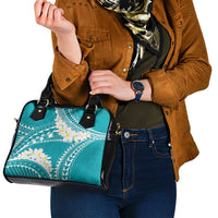 Polynesian Vintage Floral Shoulder Handbag Teal Motifs - Polynesian Pride