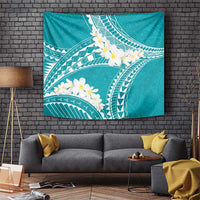 Polynesian Vintage Floral Tapestry Teal Motifs - Polynesian Pride