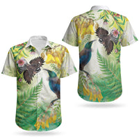 New Zealand Maori Mahuru Couples Matching Tank Maxi Dress and Hawaiian Shirt Tui With Pikawakawa Spring Colors LT7 - Polynesian Pride