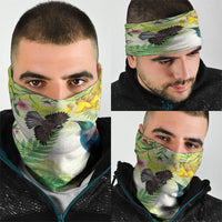 New Zealand Maori Mahuru Neck Gaiter Tui With Pikawakawa Spring Colors LT7 - Polynesian Pride