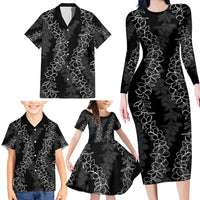 Hawaii Plumeria Lei Family Matching Long Sleeve Bodycon Dress and Hawaiian Shirt Aloha Festive Vibe LT7 - Polynesian Pride