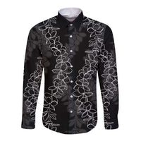 Hawaii Plumeria Lei Long Sleeve Button Shirt Aloha Festive Vibe