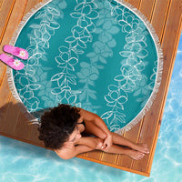 Hawaii Plumeria Lei Beach Blanket Aloha Festive Vibe - Teal