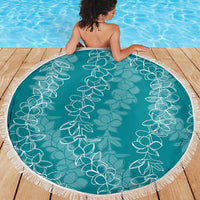 Hawaii Plumeria Lei Beach Blanket Aloha Festive Vibe - Teal