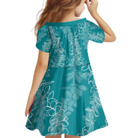 Hawaii Plumeria Lei Family Matching Mermaid Dress and Hawaiian Shirt Aloha Festive Vibe - Teal LT7 - Polynesian Pride