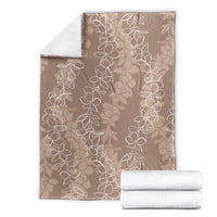 Hawaii Plumeria Lei Blanket Aloha Festive Vibe - Beige