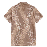 Hawaii Plumeria Lei Family Matching Mermaid Dress and Hawaiian Shirt Aloha Festive Vibe - Beige LT7 - Polynesian Pride