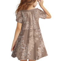 Hawaii Plumeria Lei Family Matching Off The Shoulder Long Sleeve Dress and Hawaiian Shirt Aloha Festive Vibe - Beige