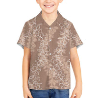 Hawaii Plumeria Lei Family Matching Tank Maxi Dress and Hawaiian Shirt Aloha Festive Vibe - Beige