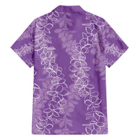Hawaii Plumeria Lei Family Matching Puletasi and Hawaiian Shirt Aloha Festive Vibe - Violet LT7 - Polynesian Pride