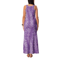 Hawaii Plumeria Lei Family Matching Tank Maxi Dress and Hawaiian Shirt Aloha Festive Vibe - Violet